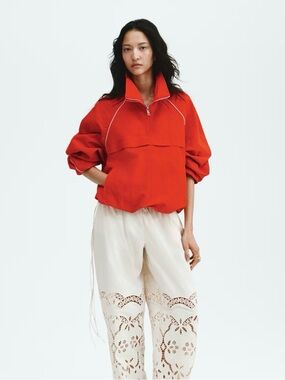 H&M Edition Oversized Nylon Anorak Jacket (Bright Red) Small NWT